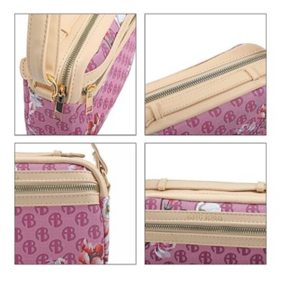 Alexis Bendel Raspberry Floral Faux Leather Crossbody Bag - Picture 3 of 5